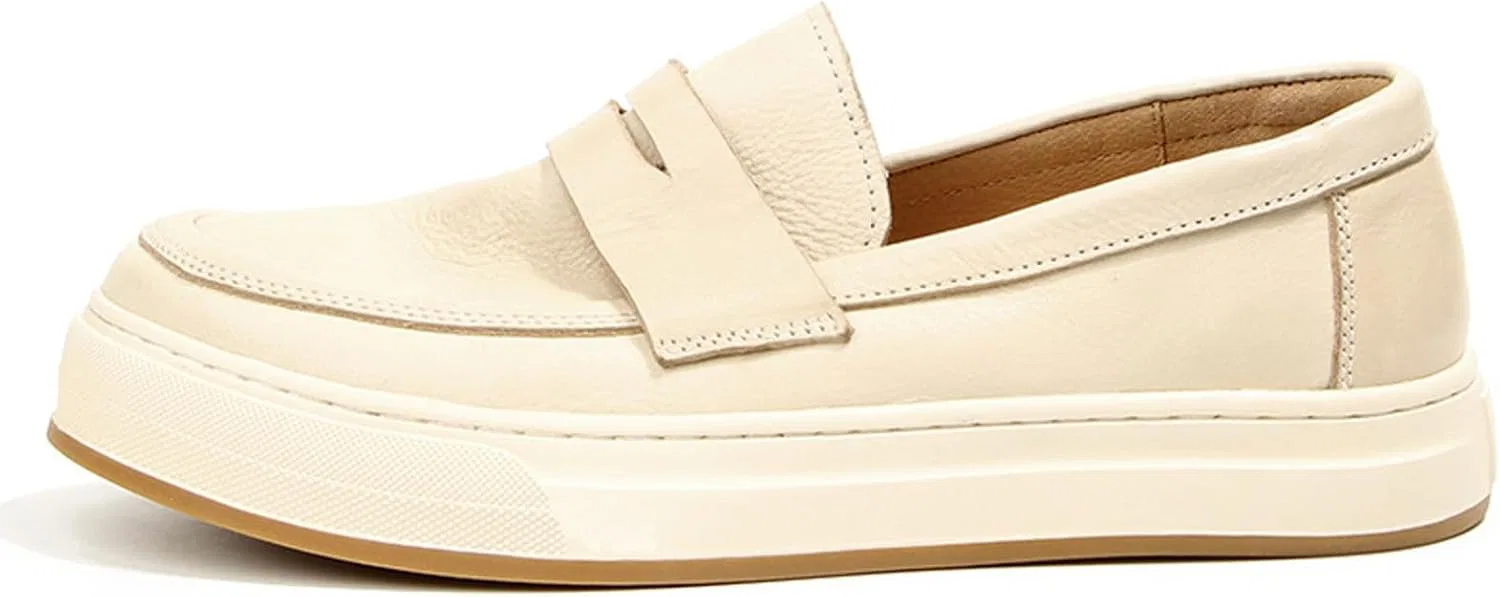 Лоферы кожаные Platform Penny Loafers, слоновая кость WinDhana — фото 2