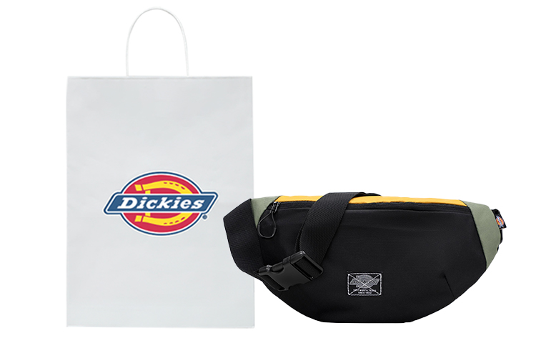 

Dickies Сумка-слинг из полиэстера, поясная сумка-мешок, обычная, унисекс, черная, желтая, многоцветная
