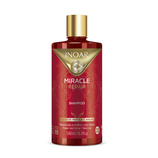 

Восстанавливающий шампунь для сухих и поврежденных волос, 500 мл Inoar Miracle repair