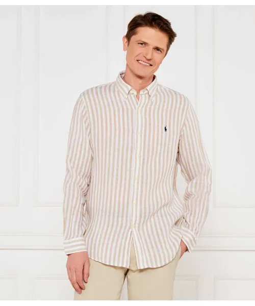 

Льняная рубашка Custom fit Polo Ralph Lauren, бежевый
