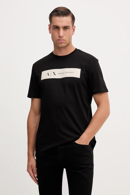 

Хлопковая футболка Armani Exchange, черный