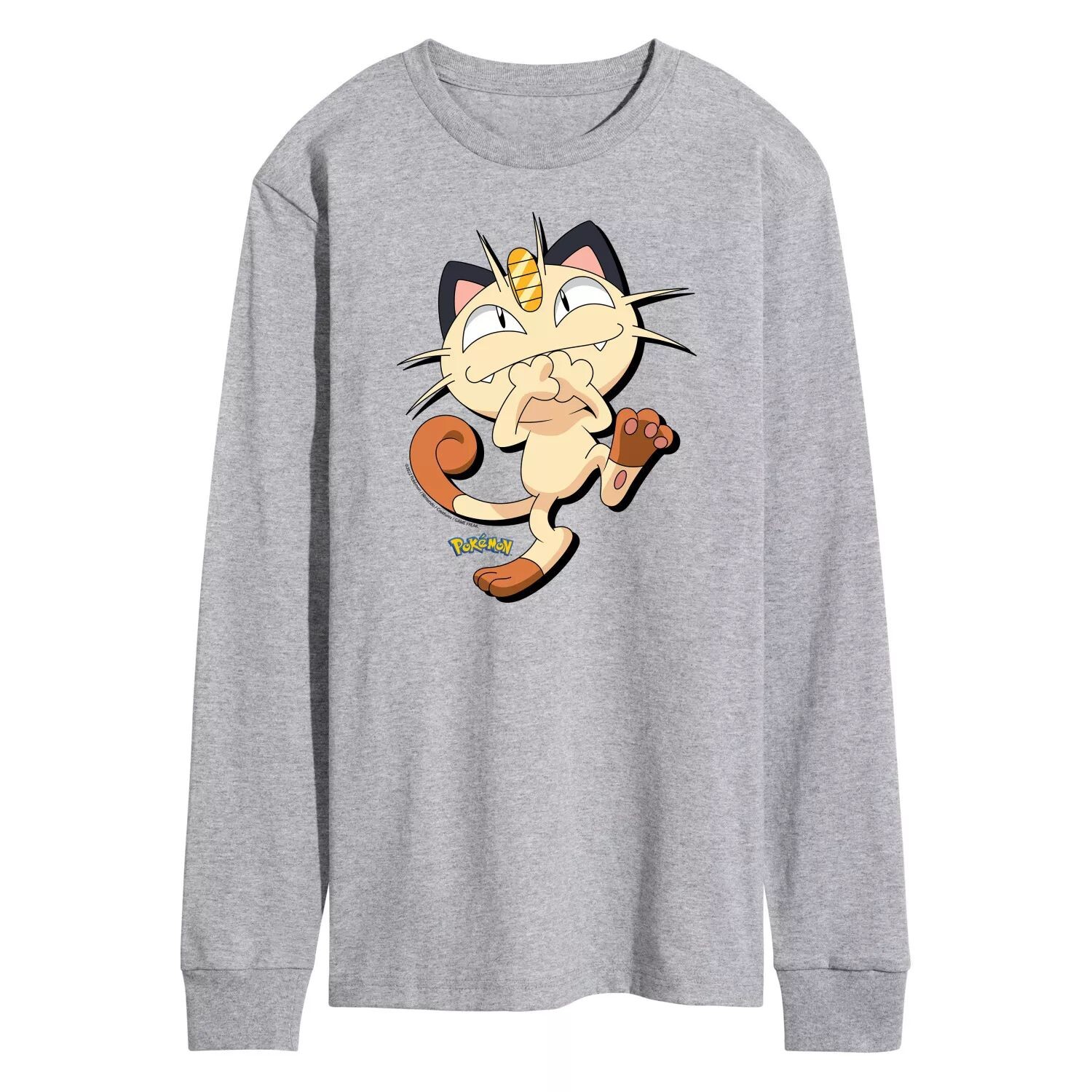 

Мужская футболка с длинными рукавами Pokémon Meowth Licensed Character
