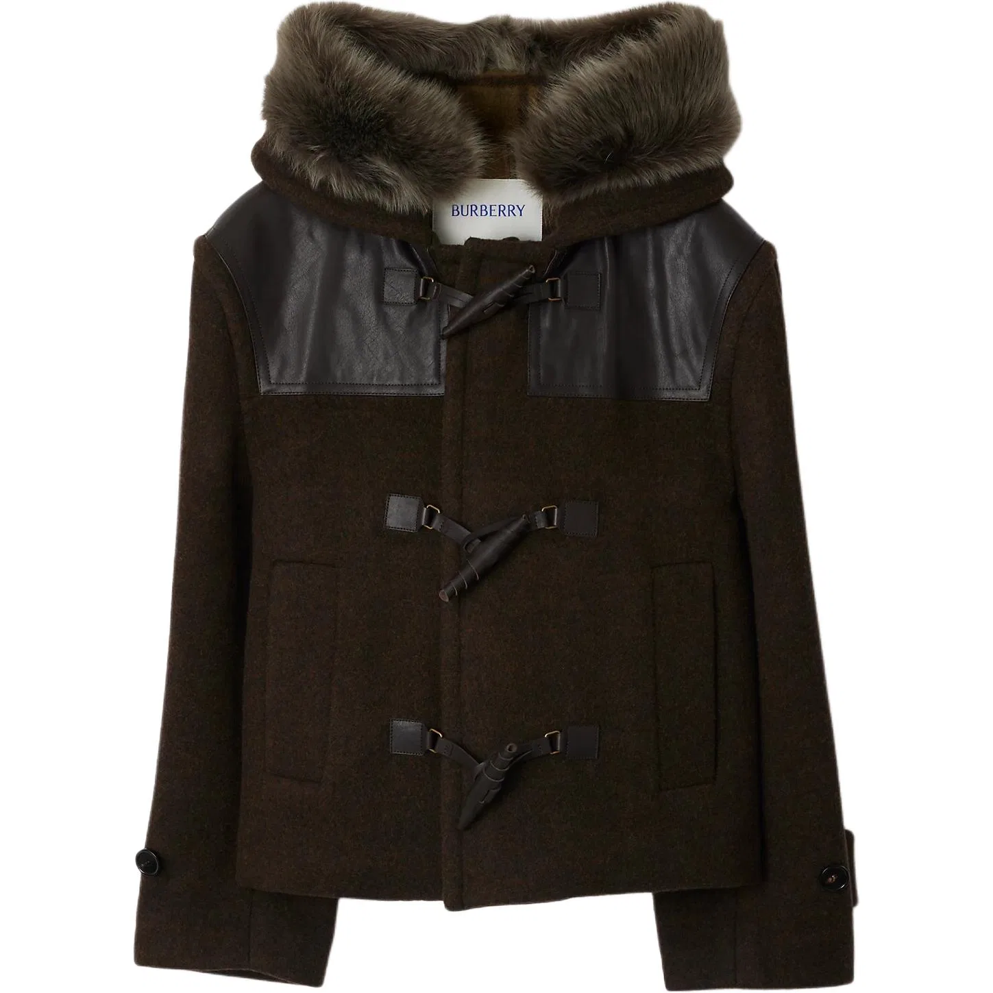 Дубленка шерстяная Burberry, классическая, коричневый