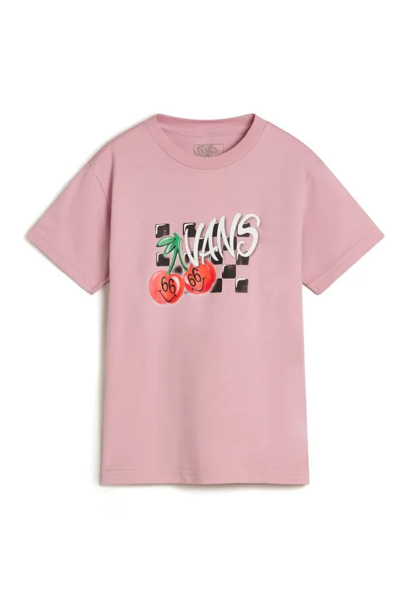 Футболка с принтом «вишни в шахматном порядке» Vans, Medium Pink