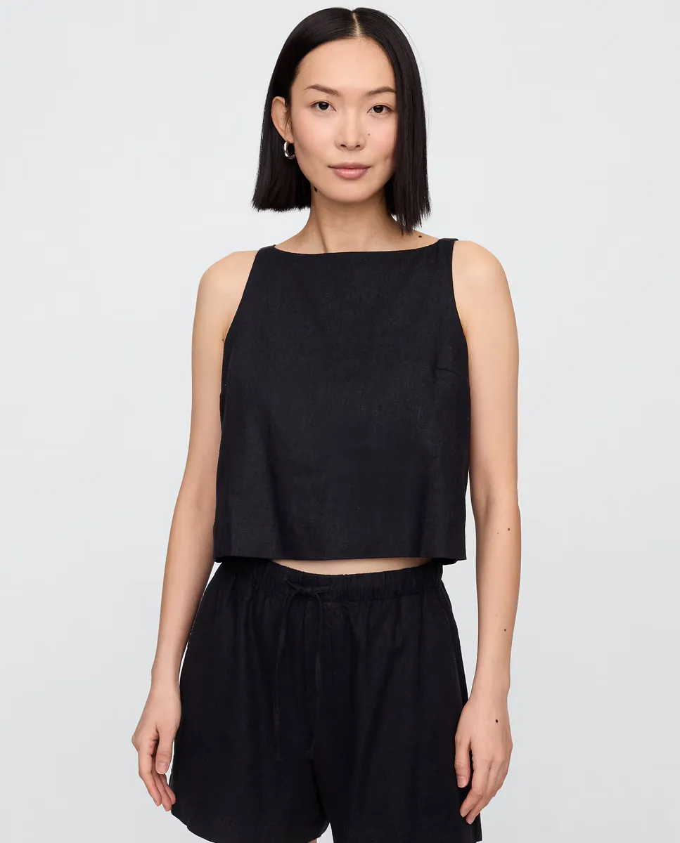 

Женский топ с квадратным вырезом Gap, черный