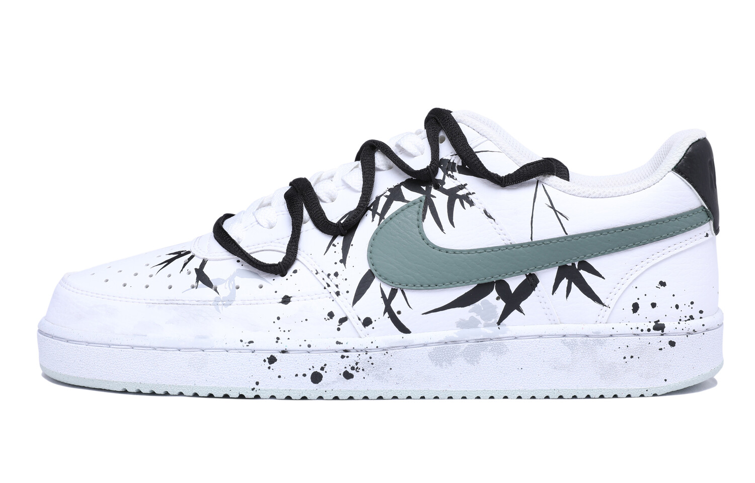 

Кроссовки Nike Court Vision 1 Skateboard Shoes Women's Low-Top Black White, Черный, Кроссовки Nike Court Vision 1 Skateboard Shoes Women's Low-Top Black White