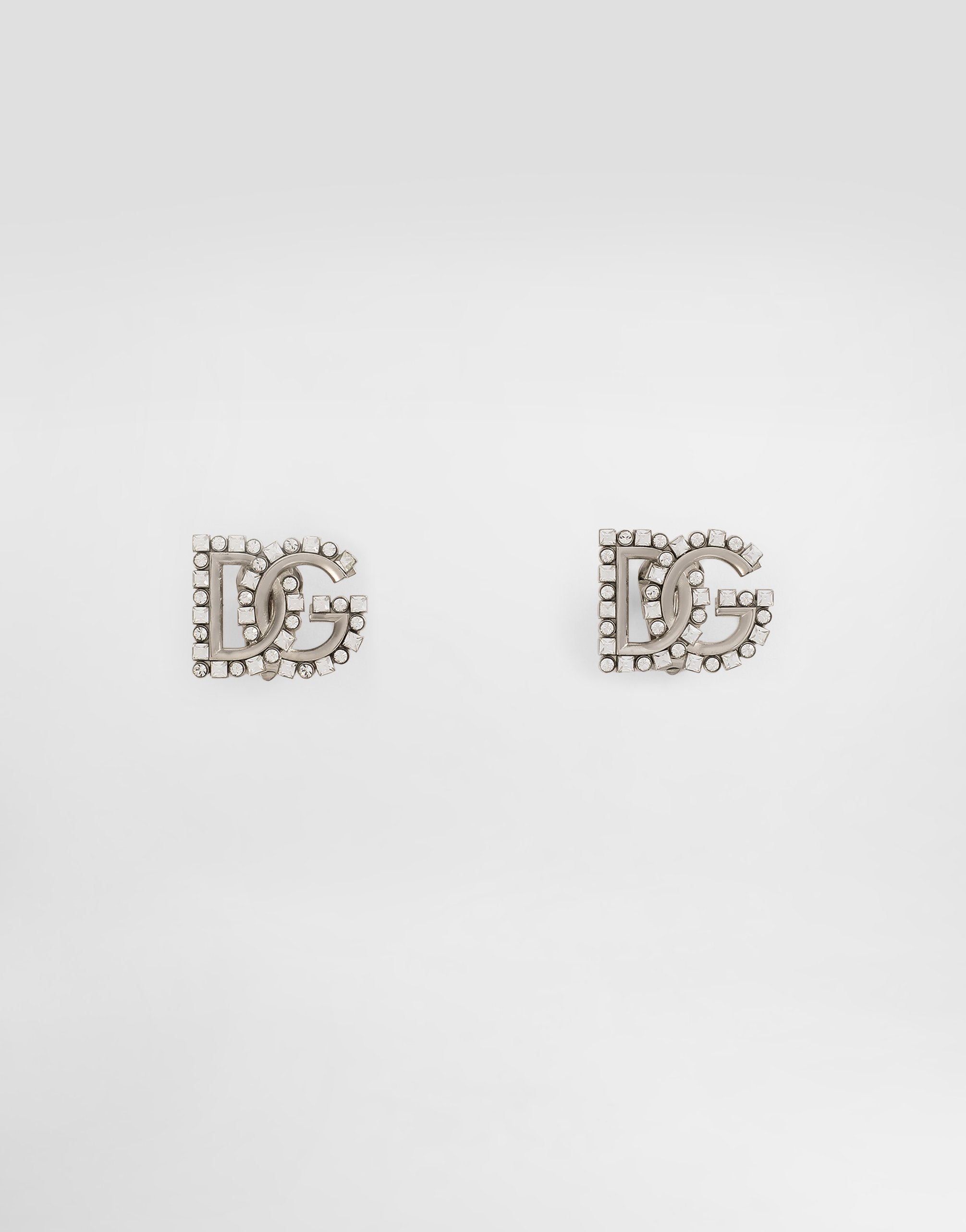 

Серьги с логотипом dg, украшенным стразами Dolce & Gabbana, серебряный