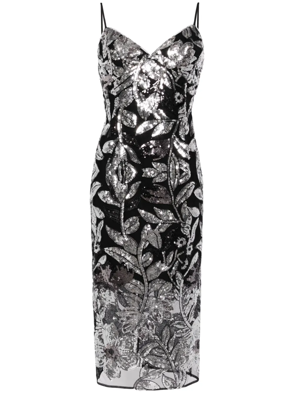 

Платье Botanical с пайетками Marchesa Notte, металлик