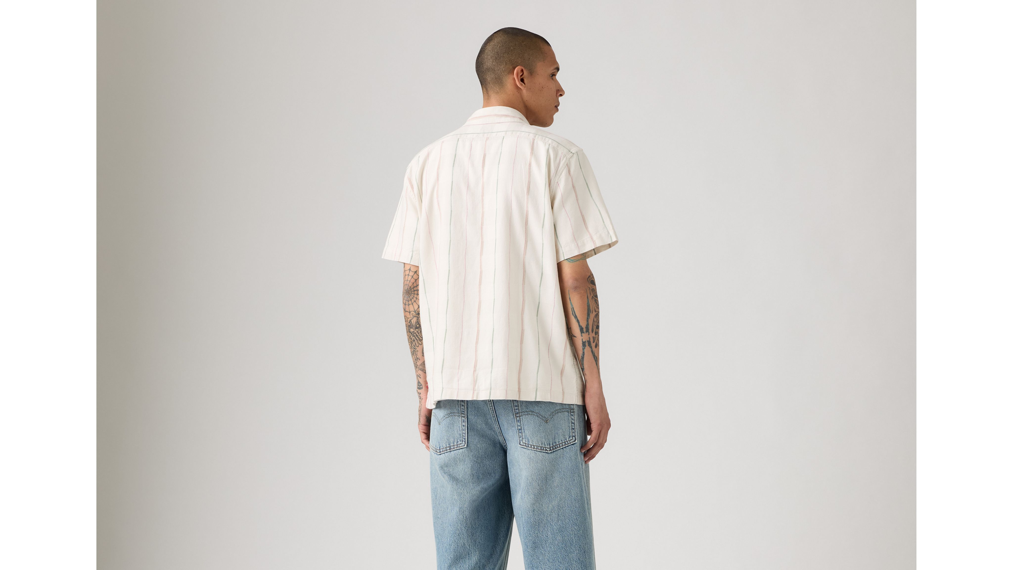 Рубашка свободного кроя с короткими рукавами Luru Levi's, David Dobby Stripe Egret - Multi-Color — фото 3