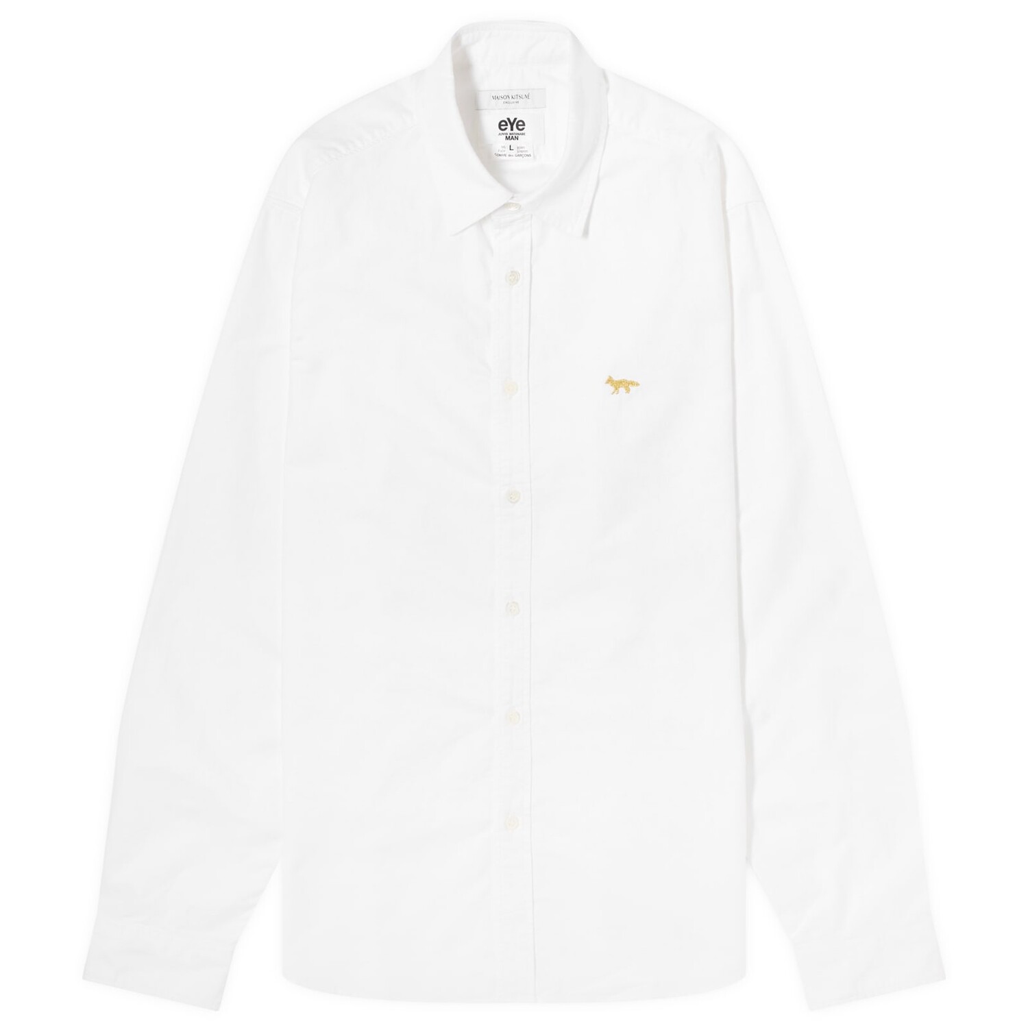 

Рубашка Junya Watanabe Man X Maison Kitsuné Oxford Shirt, белый
