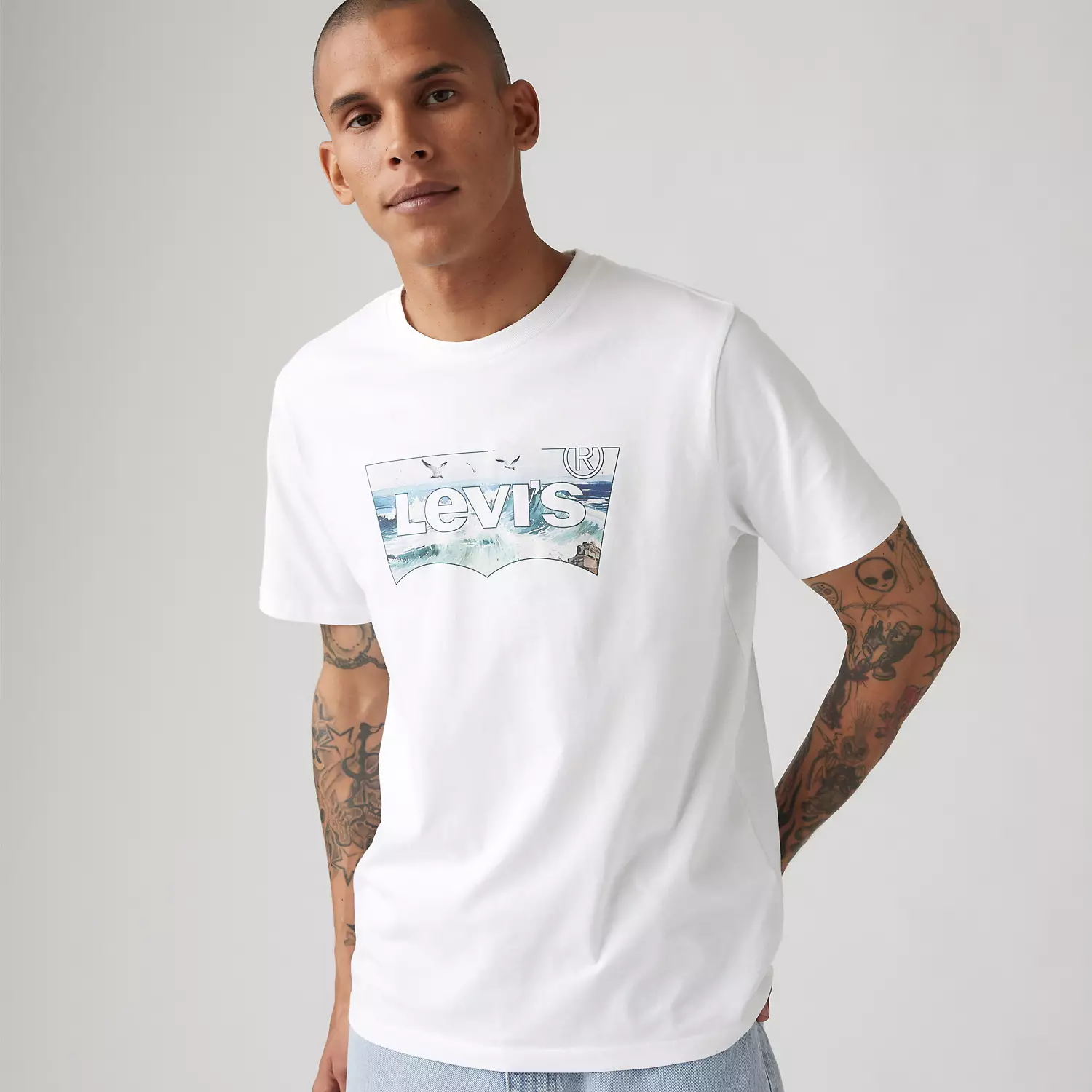 

Классическая графическая футболка Levi's, цвет White