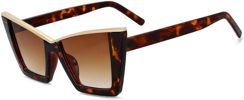 

Ретро-солнцезащитные очки «кошачий глаз» для женщин, популярные солнцезащитные очки, черные очки для водителей, зеркальные очки с защитой от УФ-излучения UV400 TKKTLLT, C3leopardtea