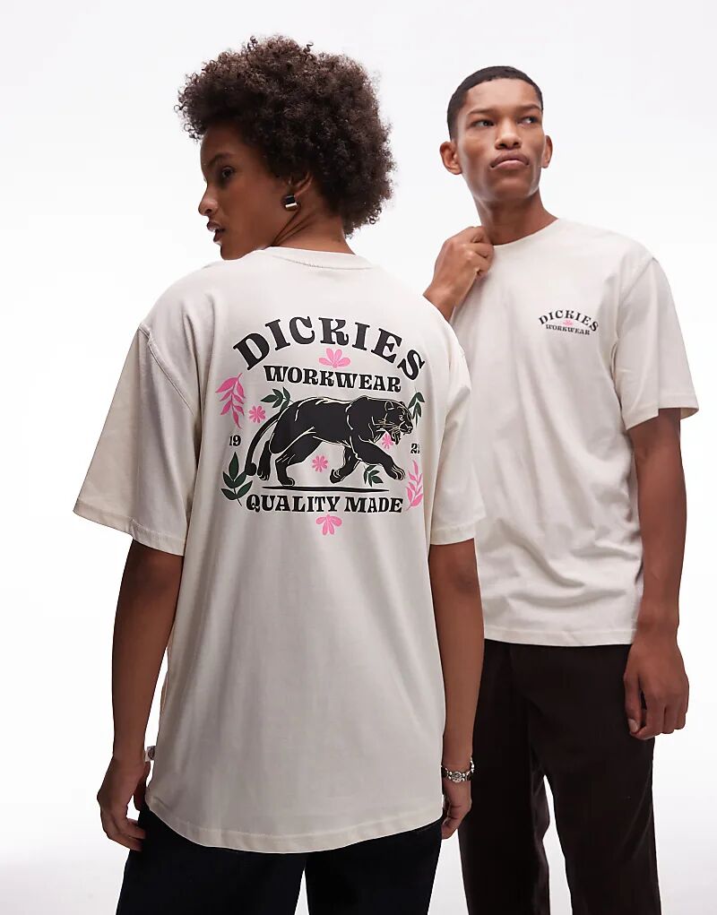 

Футболка Dickies Lucasville с принтом животных на спине, бежевого цвета — эксклюзивно для Asos