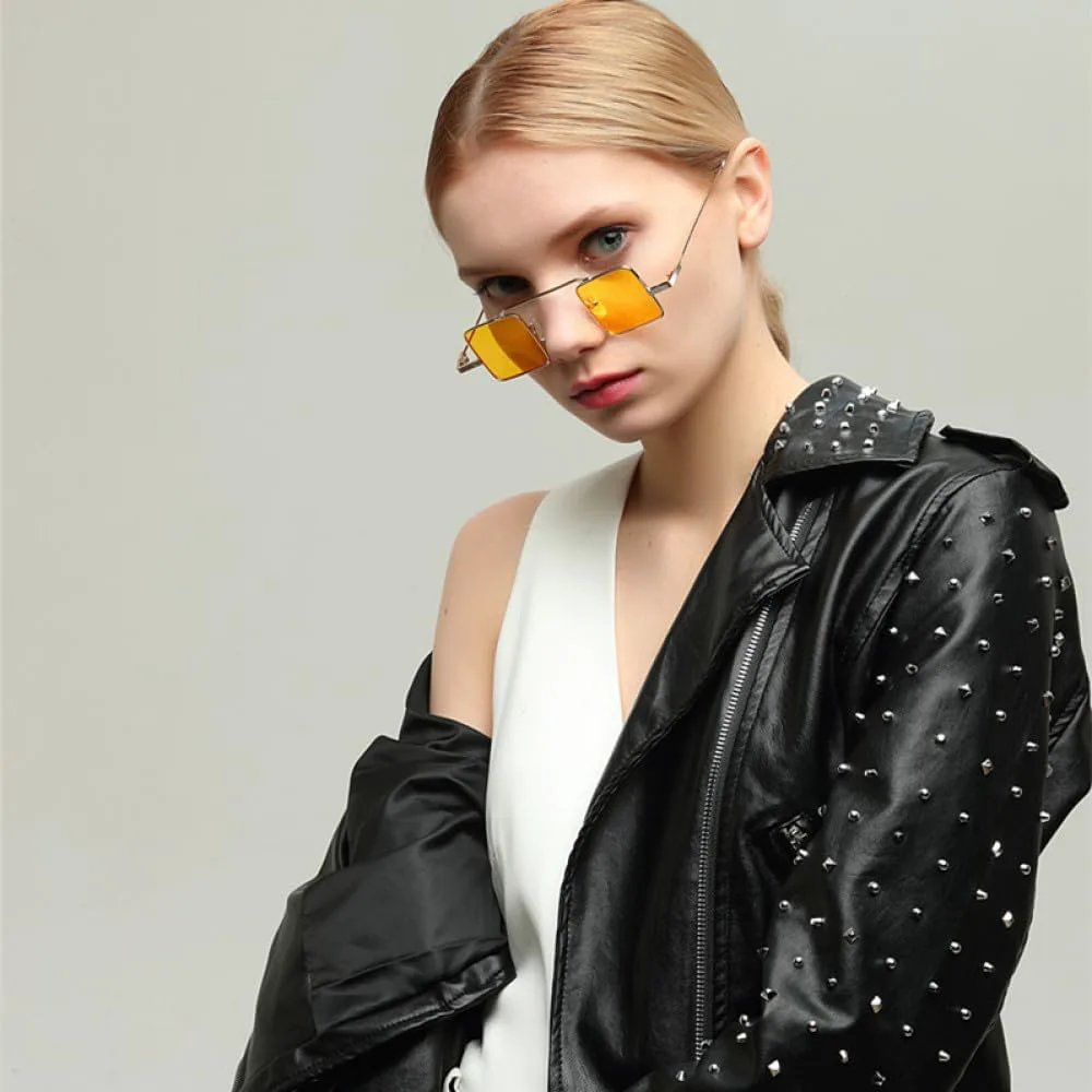 

Маленькие солнцезащитные очки для мужчин, модные, тонкие, в металлической оправе, ретро, ​​мини-стимпанк, солнцезащитные очки для женщин, черные TYUVIVO, C3