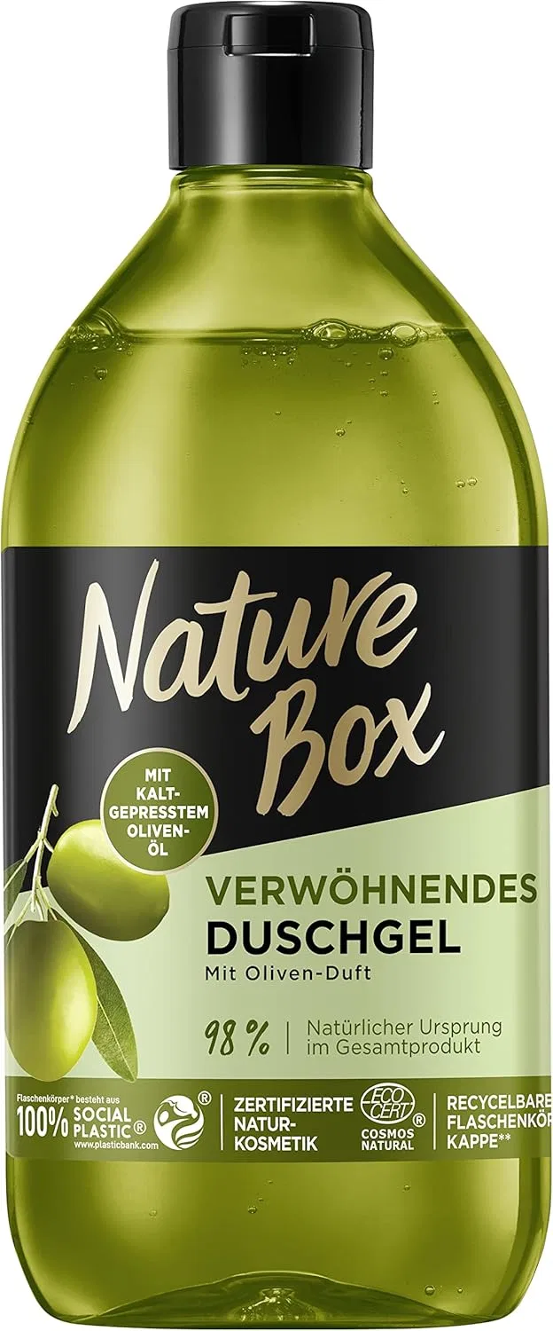 Гель для душа Nature Box, 385 мл, с ароматом оливы, веганский Nature Box