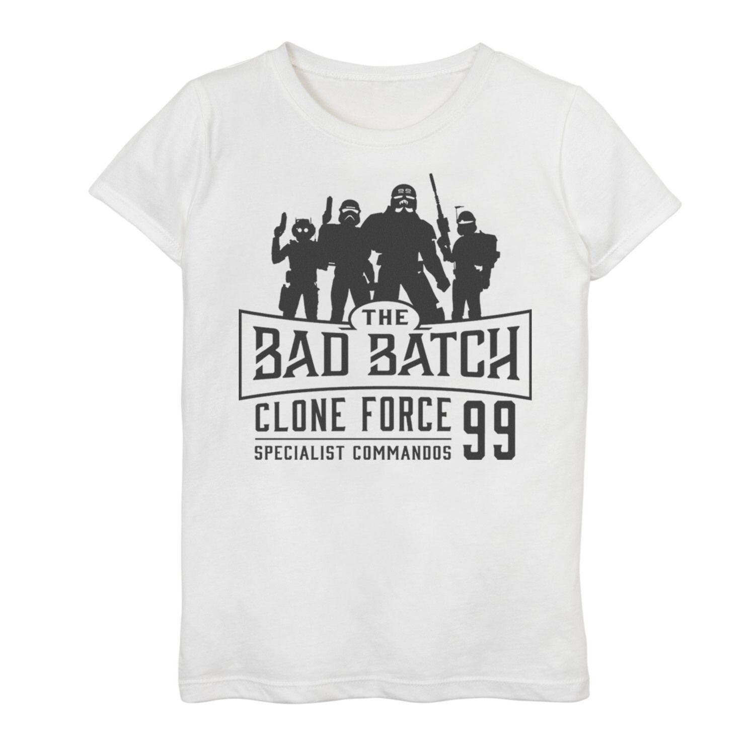 

Футболка с изображением эмблемы Bad Batch для девочек 7–16 лет, Войны клонов Star Wars