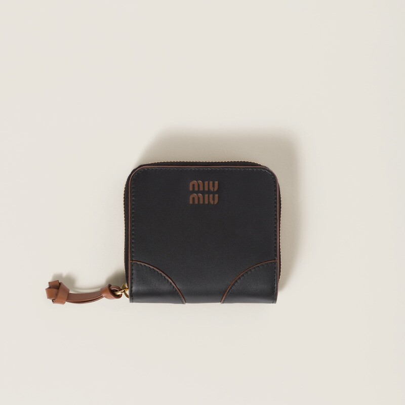 

Маленький кожаный кошелек Miu Miu, черный