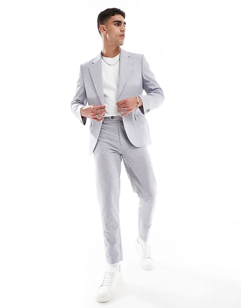 

Зауженные брюки из льняной смеси ASOS DESIGN серые