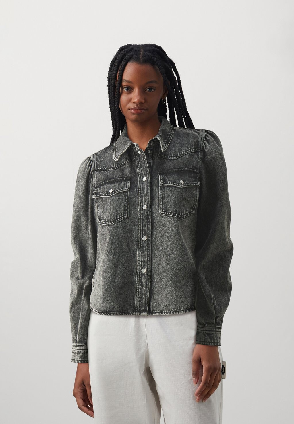 

Блузка-рубашка COREY RUCHED ONLY, цвет washed black