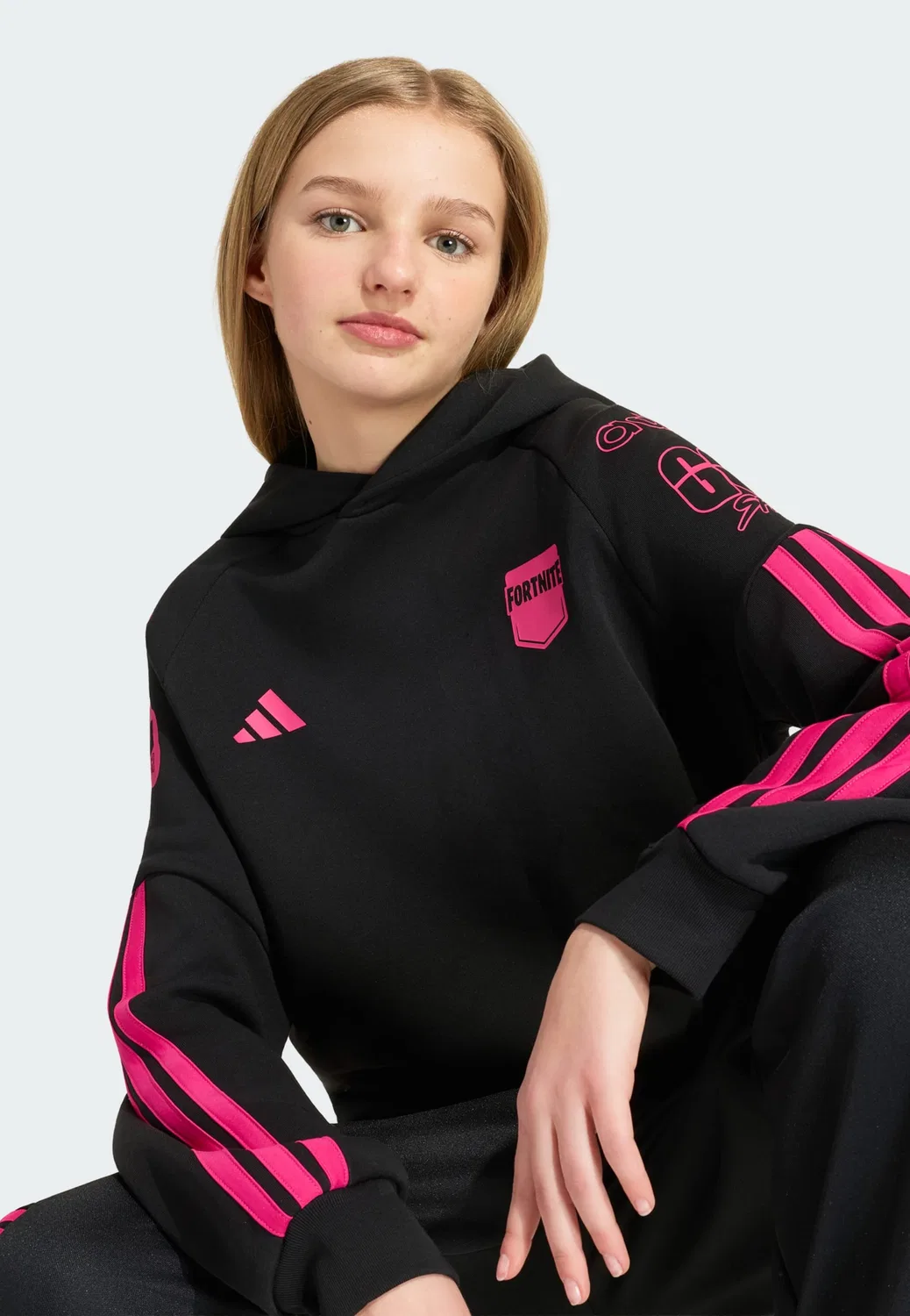 Спортивная толстовка Adidas Sportswear Adidas x Fortnite черного цвета — фото 4