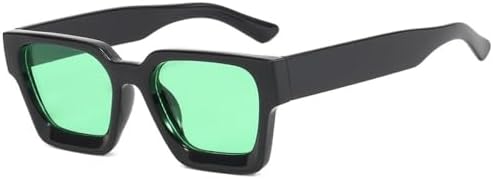 

Квадратные винтажные солнцезащитные очки для мужчин, модные панк-ретро солнцезащитные очки для женщин, очки для вождения, мужские очки с защитой от УФ-излучения UV400 MTZJH, Black Green