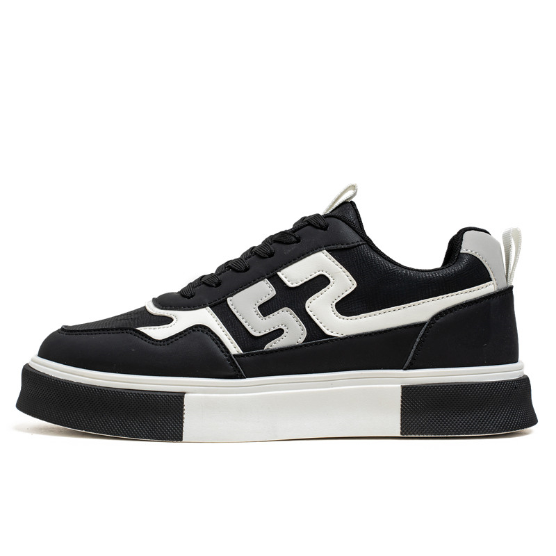 

M.M Party Амортизирующие противоскользящие и износостойкие сбалансированные легкие низкие кеды для мужчин с эффектом увеличения роста черные, цвет Black