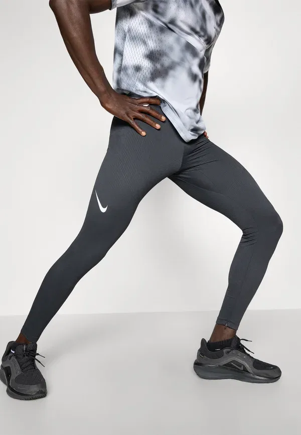 Трикотажные беговые леггинсы Aeroswift Nike Performance, черный/вершинный белый — фото 4