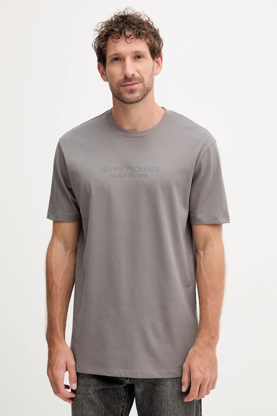 

Хлопковая футболка Armani Exchange, серый