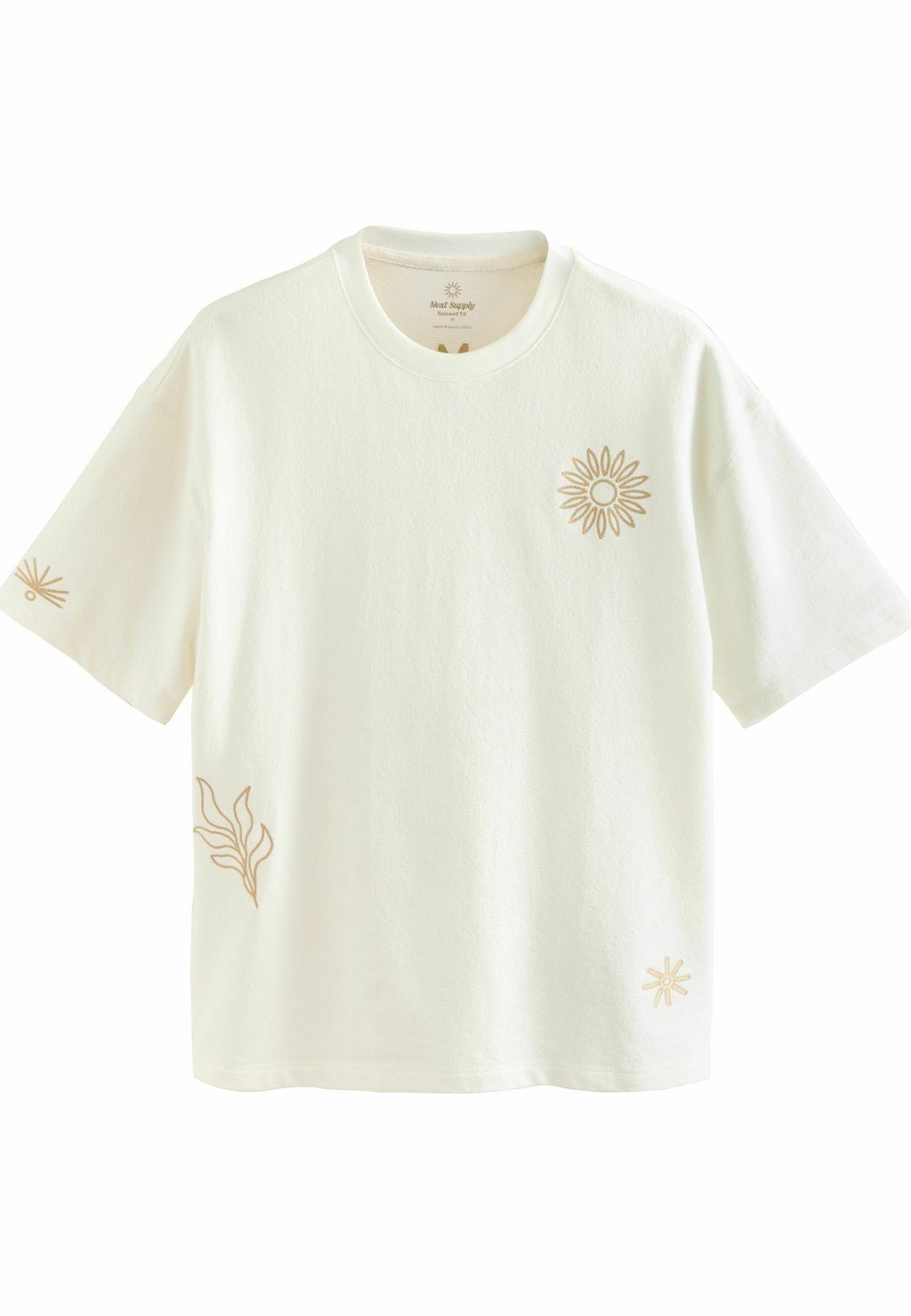 

Футболка с принтом REGULAR FIT - PLACEMENT FLORAL Next, бежевый