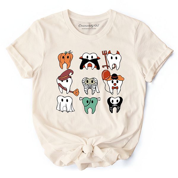 

Футболка Spooky Halloween Dentist с монстром-зубами для стоматологов Ornamentallyyou, Natural