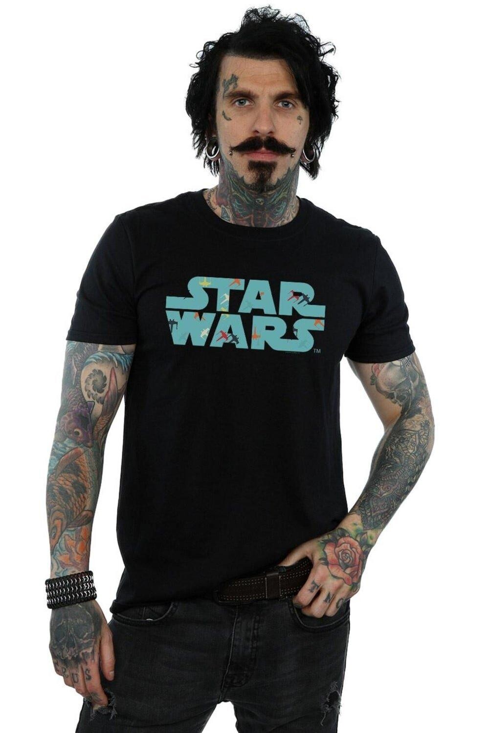 

Футболка с логотипом в стиле ретро X-Wing Star Wars, черный