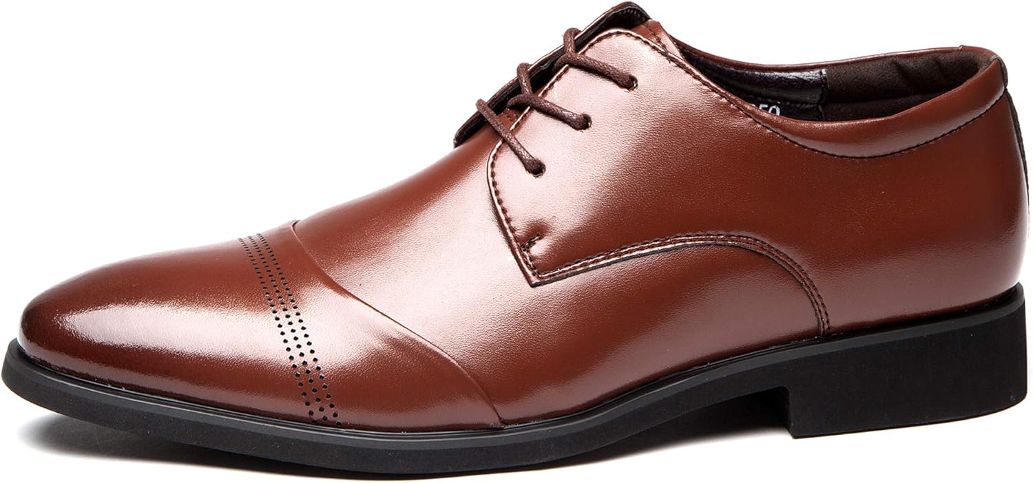 

Мужские оксфорды Santimon с цельнокожаным верхом, закрытой шнуровкой, деловые классические туфли черного и коричневого цвета