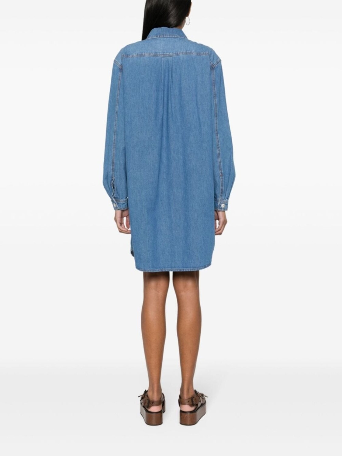 

Джинсовое платье миди с вышивкой MOSCHINO JEANS, синий