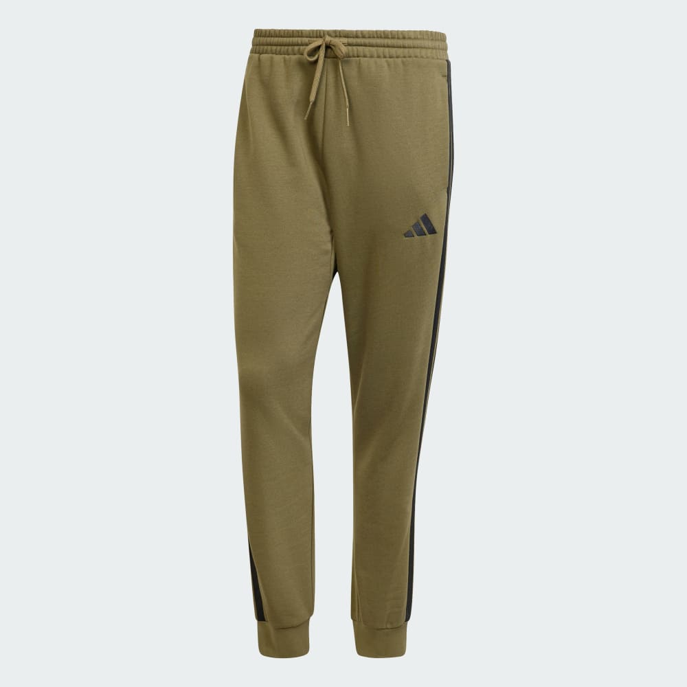 Спортивные брюки Adidas Essentials 3-Stripes Fleece Pants, цвет Olive Strata/Black — фото 4