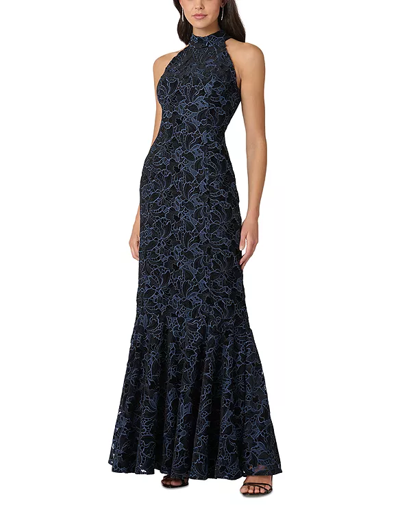 

Бархатное кружевное платье Марсия Shoshanna, черный