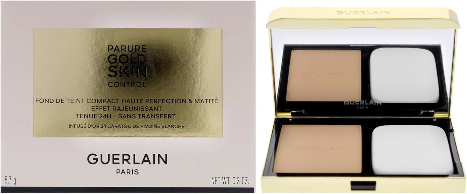 Компактная тональная основа Guerlain Parure Gold Skin Control Matte 8.5 г, оттенок 3N Medium Neutral Beige