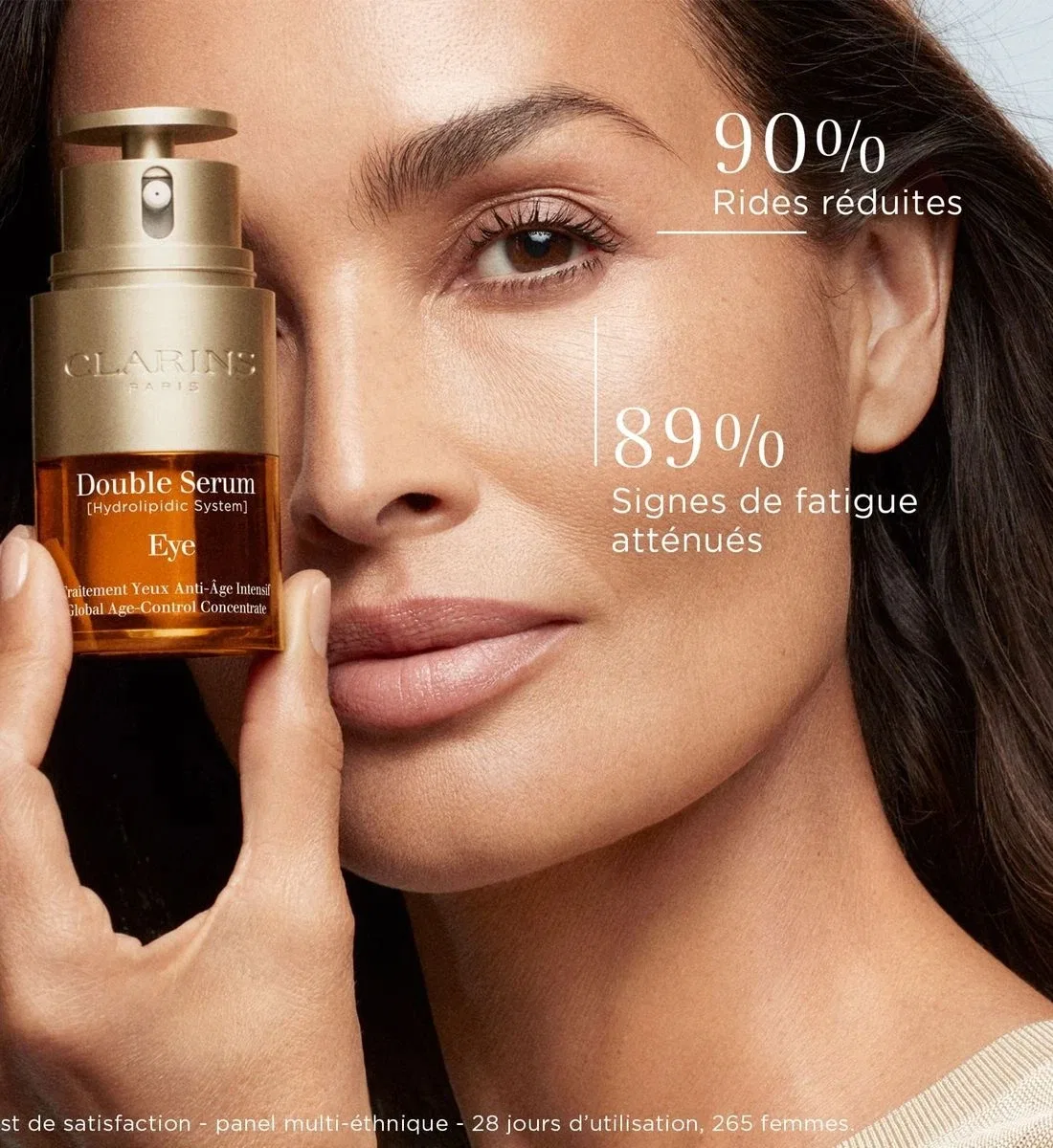 Double Serum Eye Интенсивное средство против старения для кожи вокруг глаз Clarins, золотой — фото 4