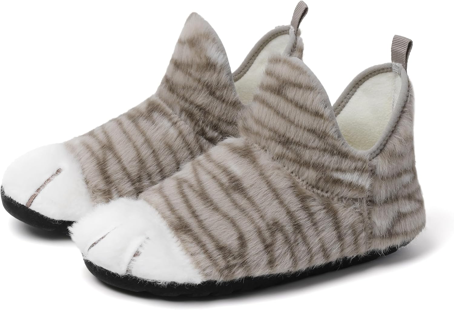 

Женские и мужские домашние тапочки с резиновой подошвой, для дома, с носками, пушистые, легкие, противоскользящие, босоножки Loirit, серебро