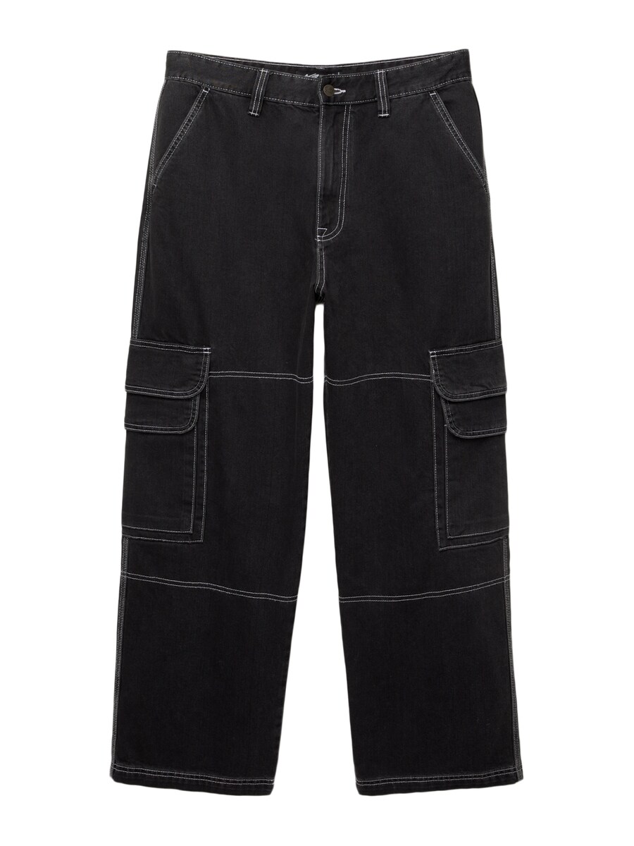 

Мешковатые джинсы-карго Pull&Bear, черный деним