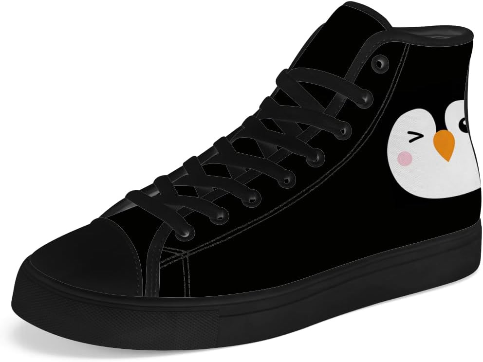 

Кеды на высокой подошве Penguin из канваса, кроссовки на высокой подошве с шнуровкой, повседневная обувь, подарок для мужчин и женщин Chebing, белый
