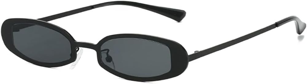 

Солнцезащитные очки с защитой UV400 | Маленькие овальные металлические линзы в стиле панк | для женщин и мужчин | для занятий спортом на открытом воздухе и вождения DSVIGF, Black Black