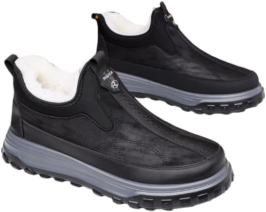 

Мужские зимние ботинки Hhhchpm, утепленные хлопком, слипоны, повседневные теплые кроссовки для прогулок и дома, черный