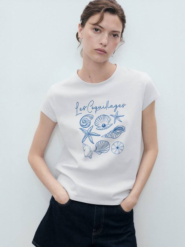 

Футболка Illustra Les Coquilles Mango, Neutral/Blue