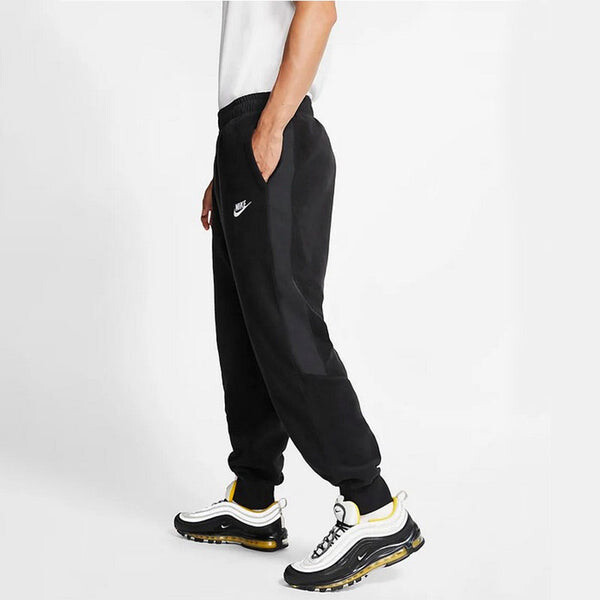 Штаны спортивные трикотажные флисовые комплекты спортивные длинные штаны Nike, черный — фото 4