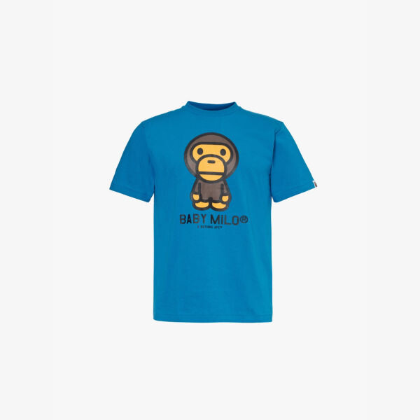 

Футболка из хлопкового джерси с фирменным принтом Baby milo A Bathing Ape, синий