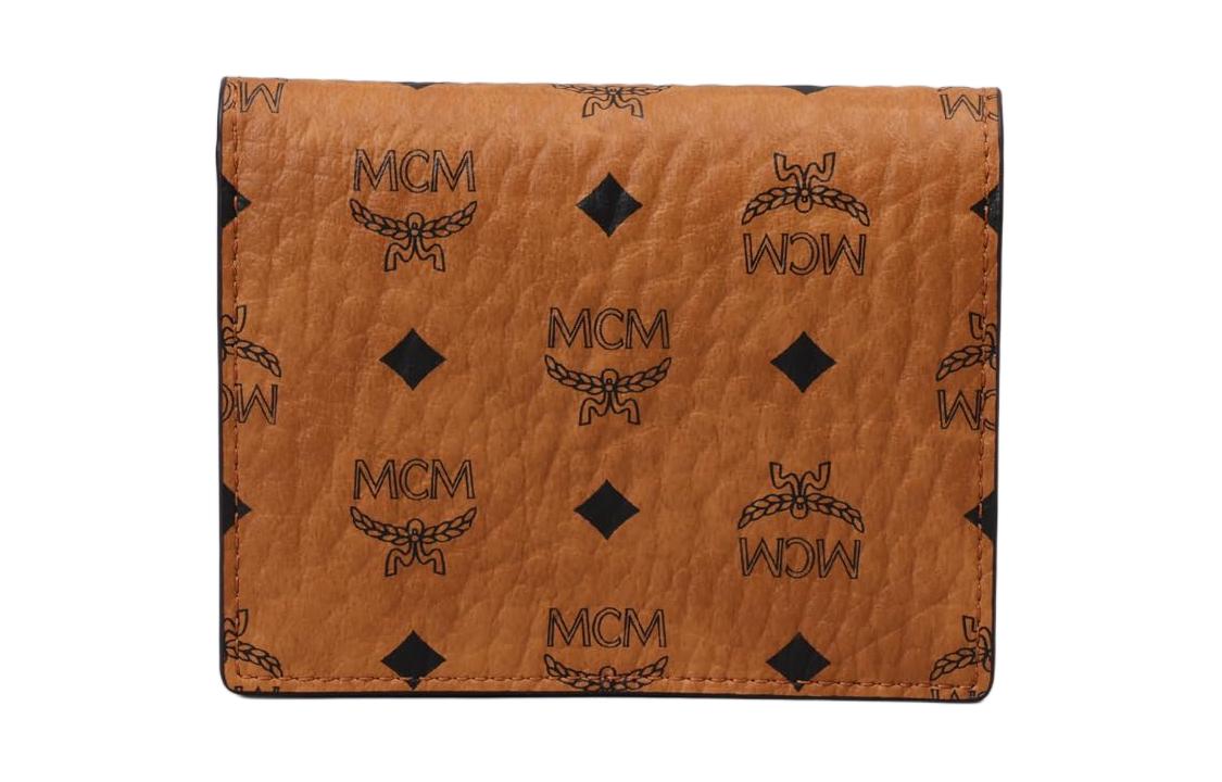 

Кошелек мини женский из канвы с кожей наппа коньяк MCM