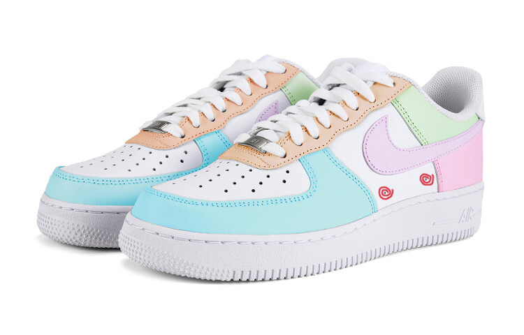 Кроссовки Nike Air Force 1 Lifestyle Shoes Men Low-top White/blue/green/pink/red, белый — фото 3