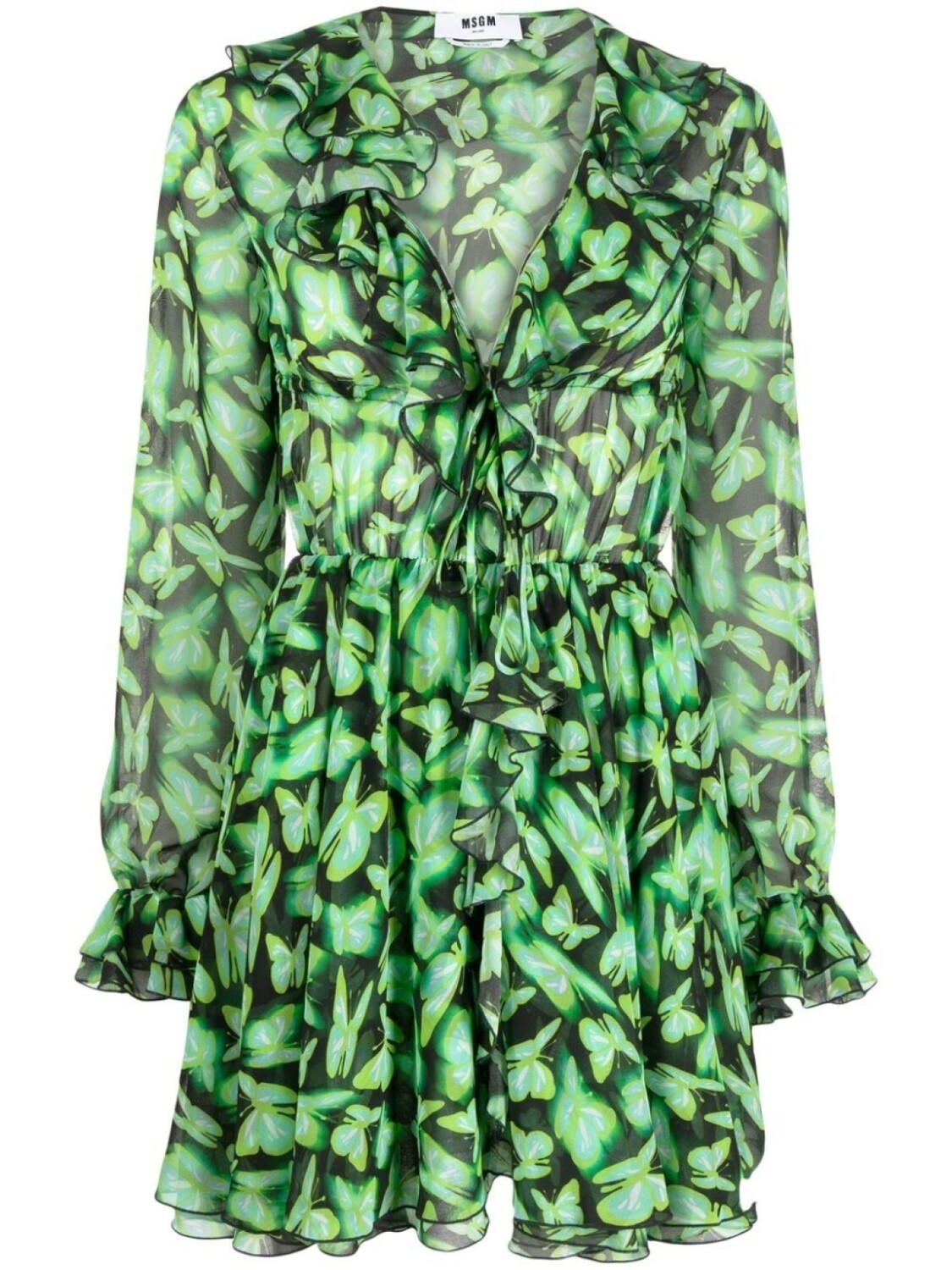

MSGM платье мини с узором, зеленый