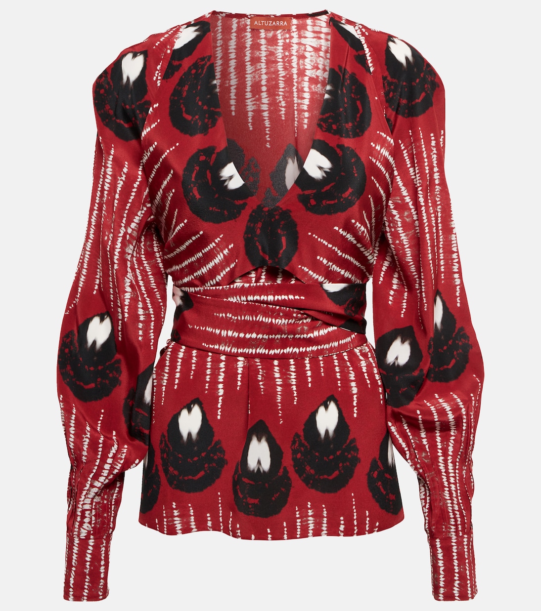 

Шелковая блузка с принтом Дагур Altuzarra, Burnt Red Teardrop