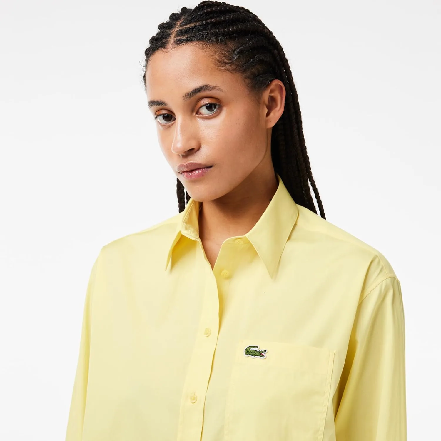 Рубашка Lacoste из основной коллекции, свободного кроя, желтая — фото 4